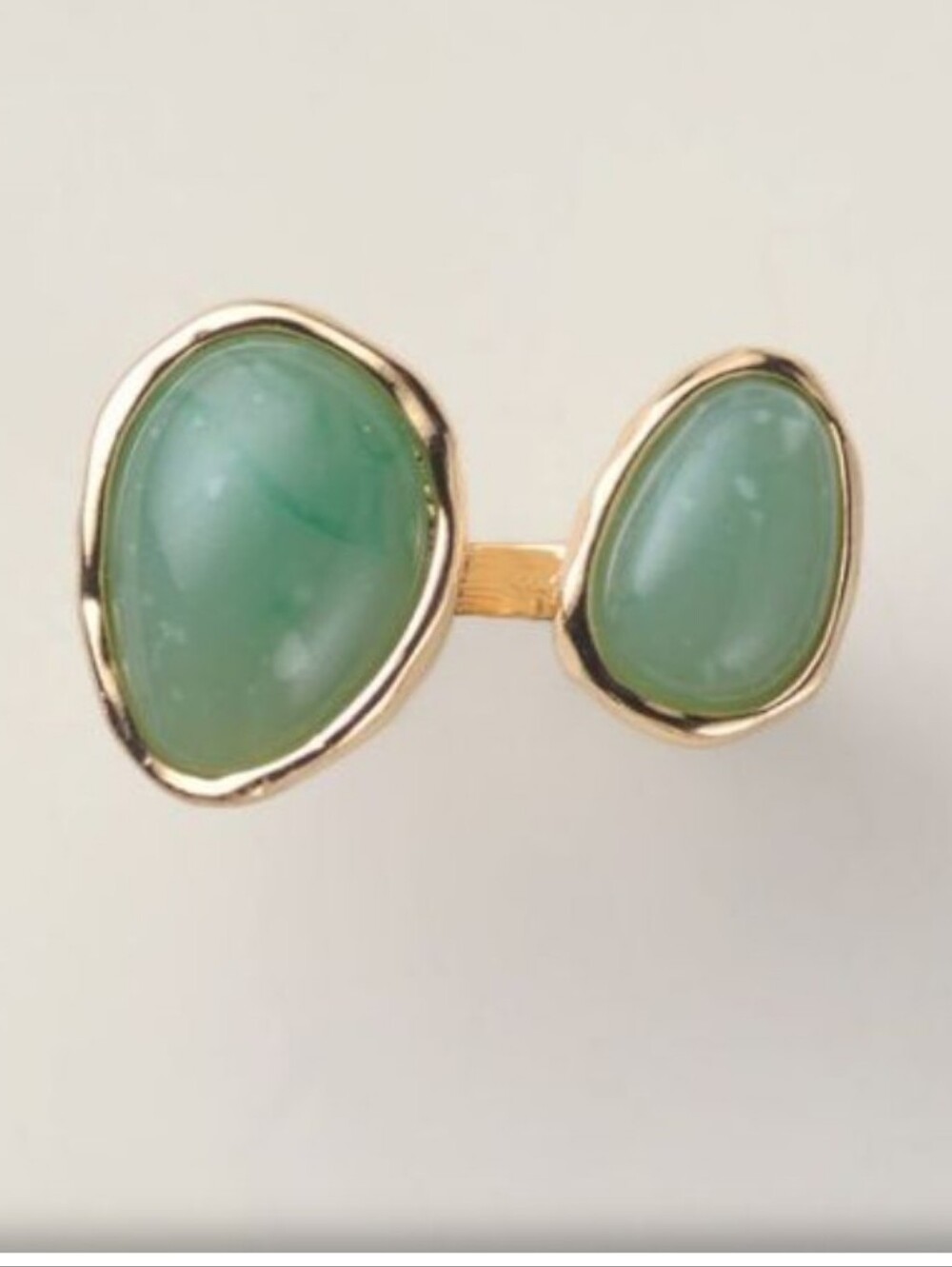 3 For $10 Double Seafoam Green Cabochon Adjustable Ring